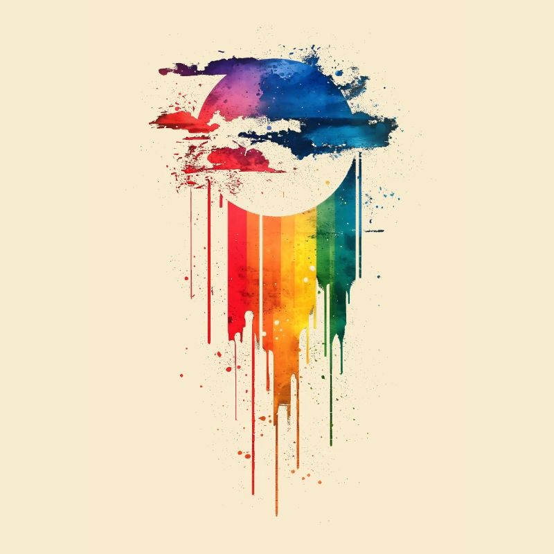 Subtil et cool Dripping Pride drapeau arc en ciel Design