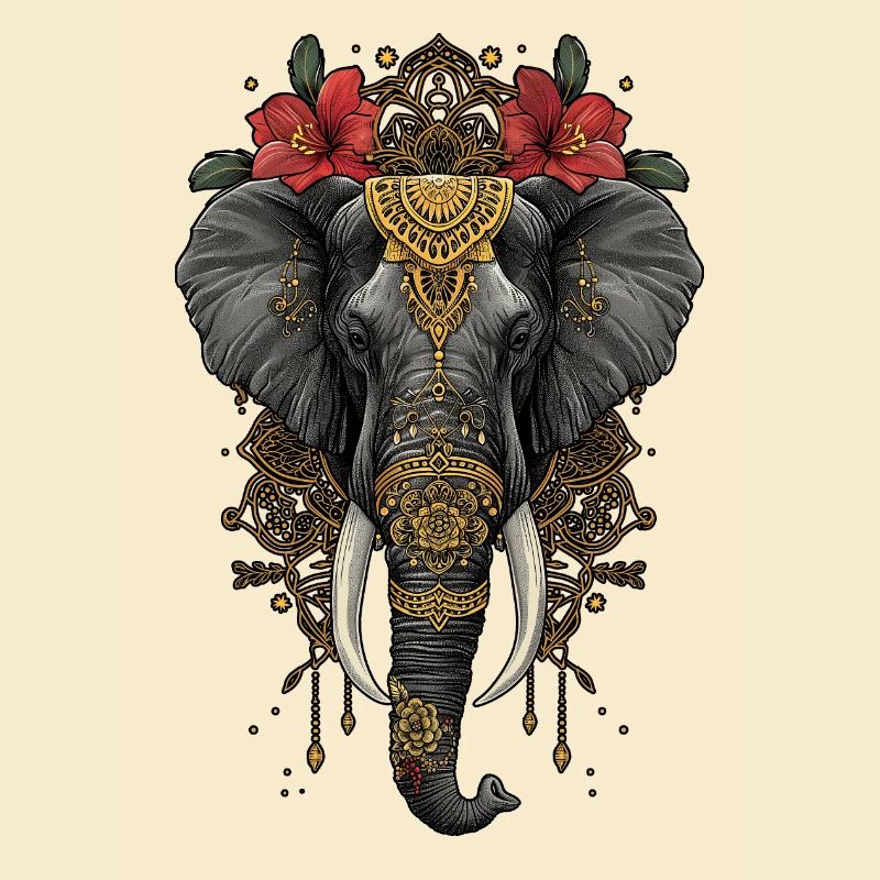 Éléphant mandala
