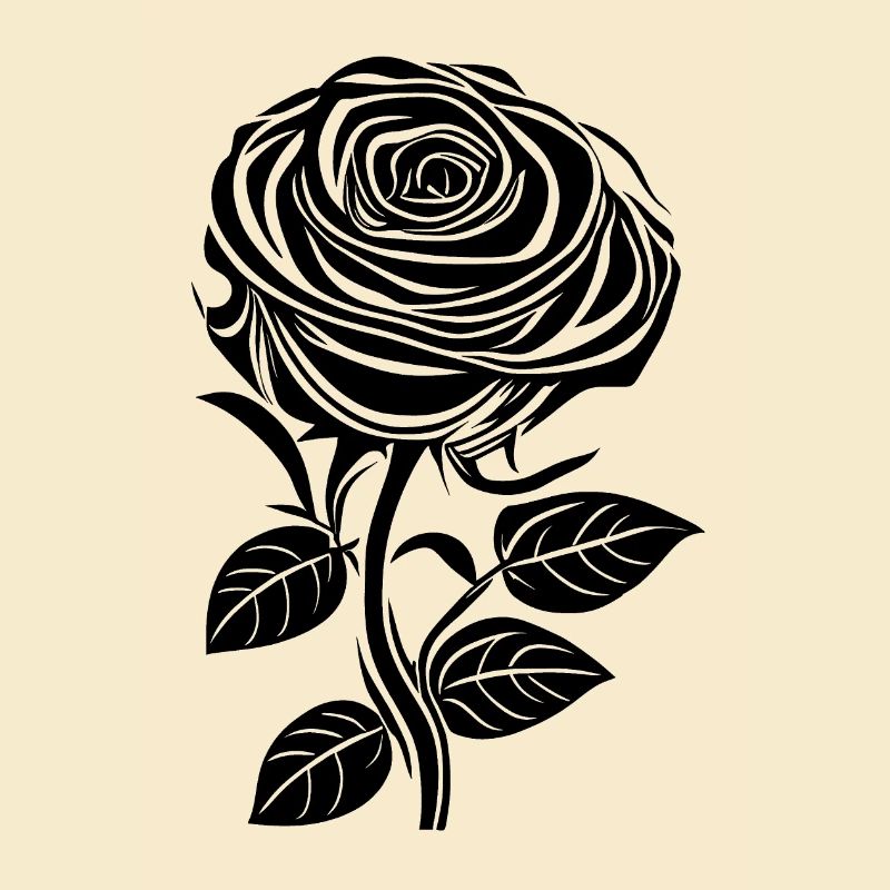 Romantische Rose in schwarz