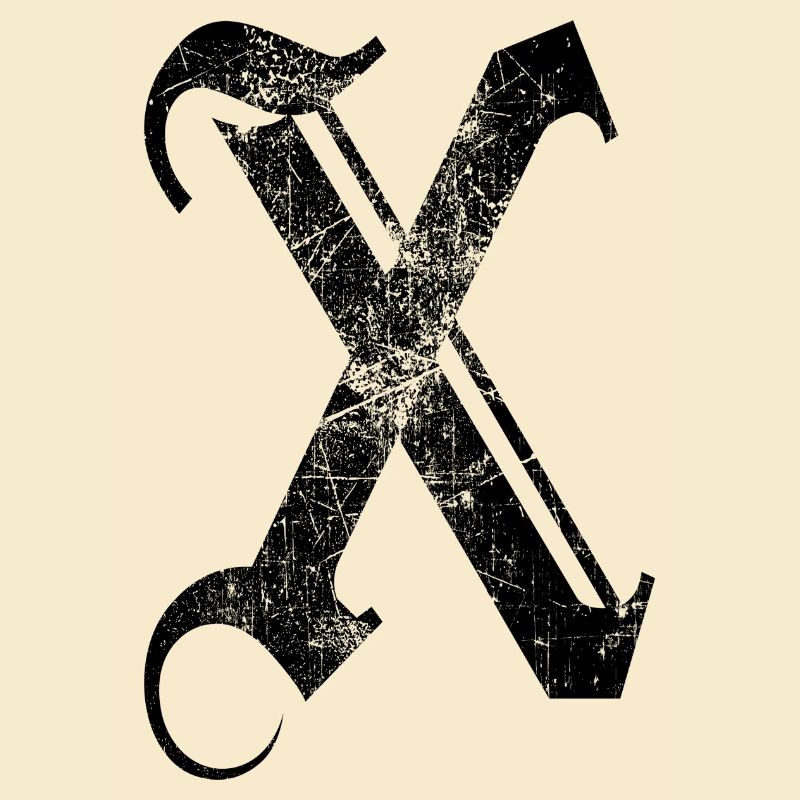X GOTHIC Lettering Alphabet Initials