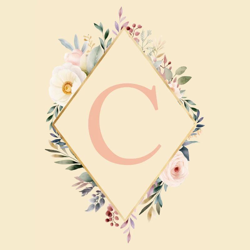 C Monogramm , Floral, Boho
