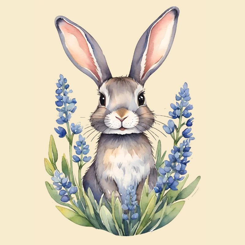 Texas Bluebonnet Bunny Rabbit