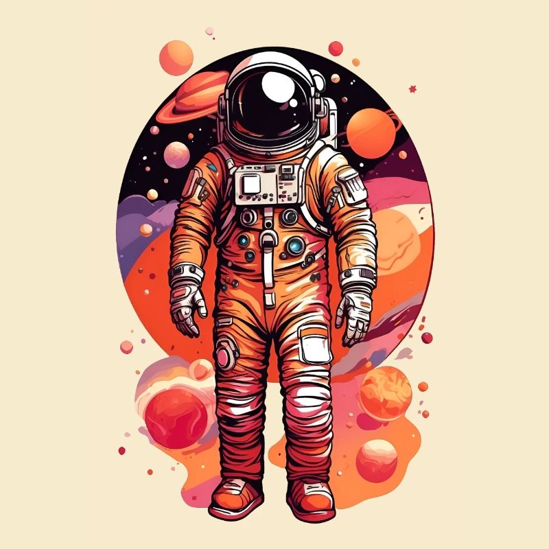 Astronaut with multiple planets