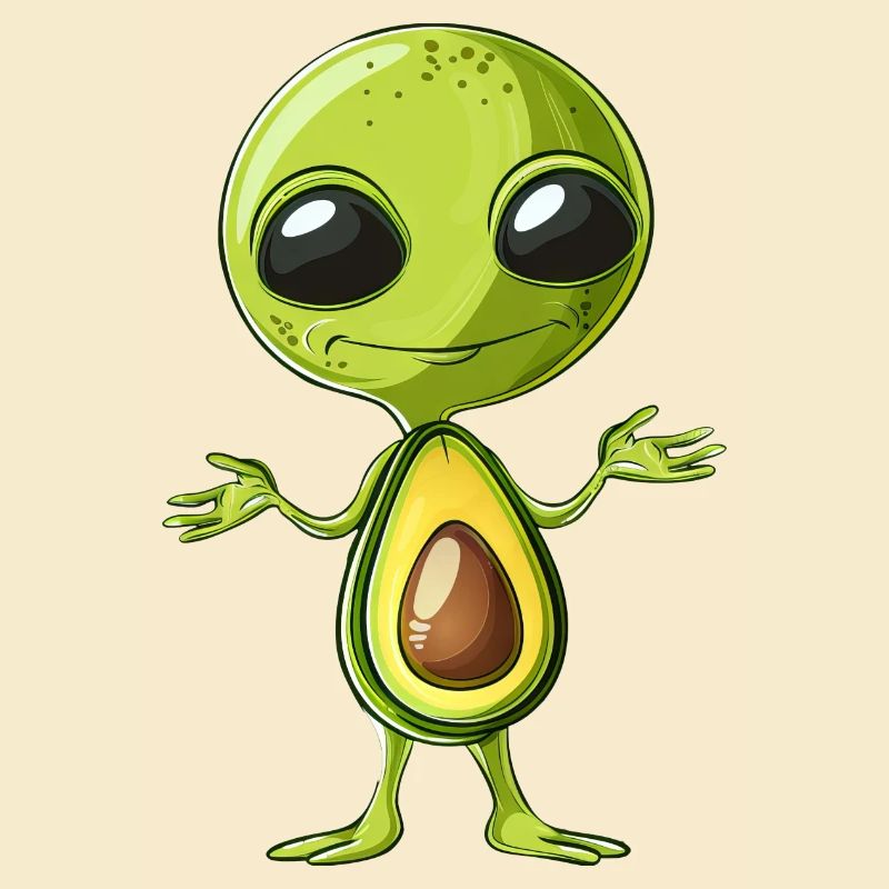 Cool Alien Avocado with Sunglasses Design