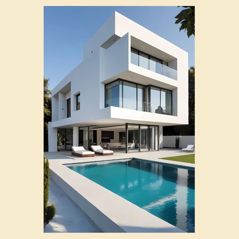 Villa blanche avec piscine