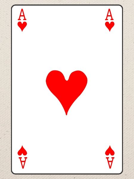 Spielkarte Herz-Ass