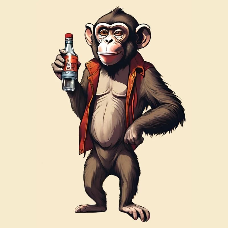 Affe mit Wodka