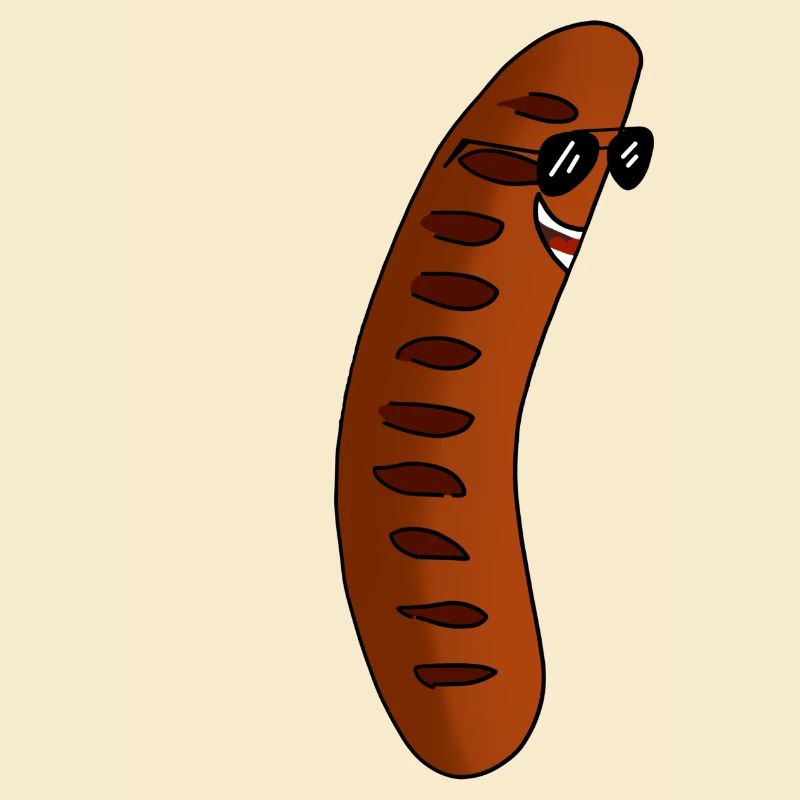 Bratwurst with sunglasses