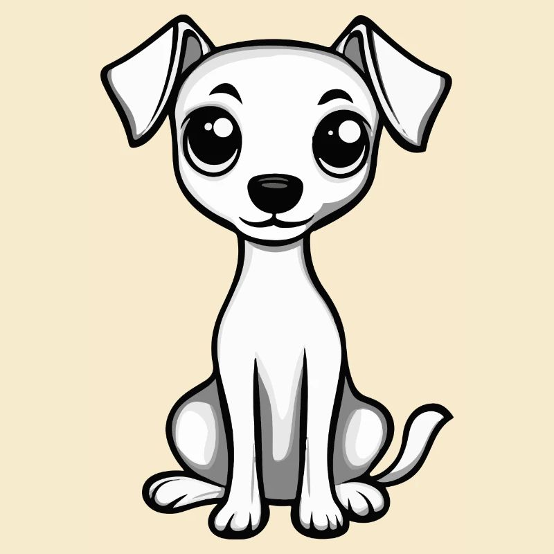 Whippet Hund Comic Niedlich