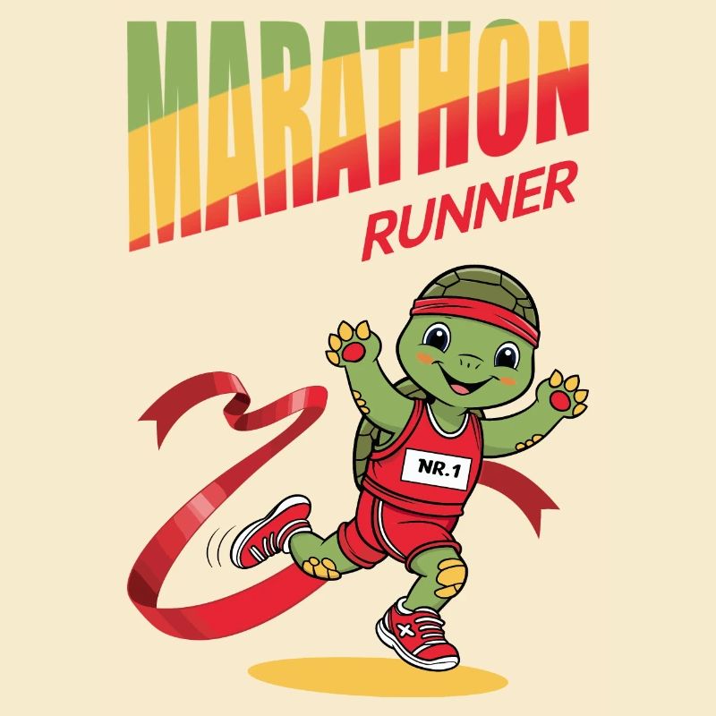 Schildkröte Marathonläufer
