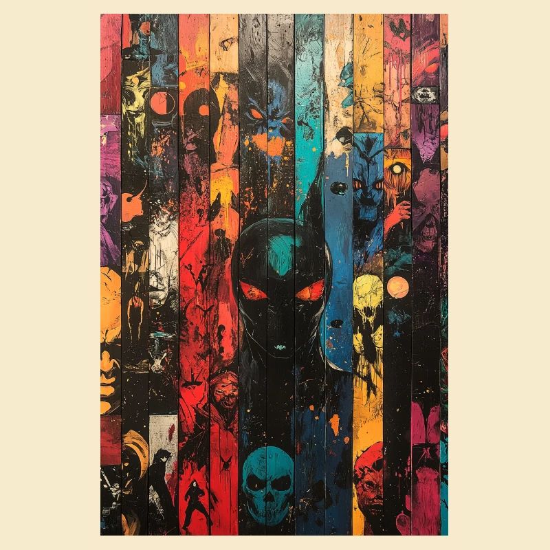 Colored Skull Panel Art
