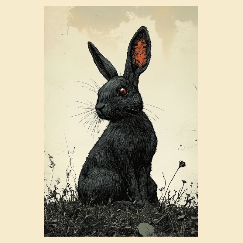 Lapin de nuit dans le brouillard