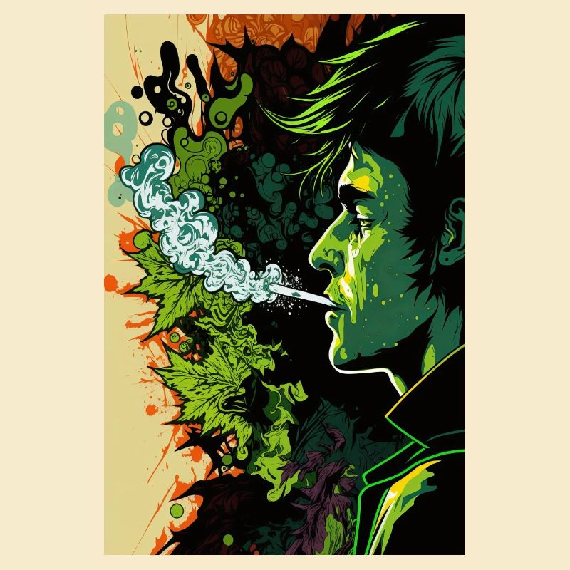 Grünes Psychedelic-Gesicht