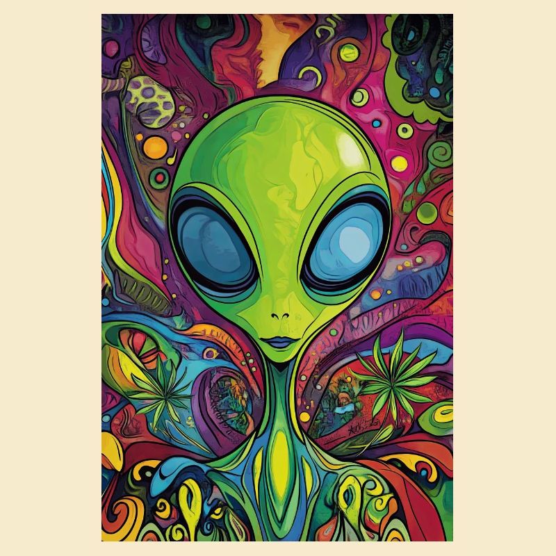 Psychedelischer Alien Neonrausch