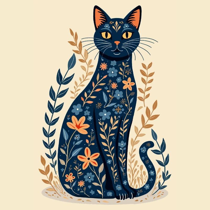 Blumige Katze