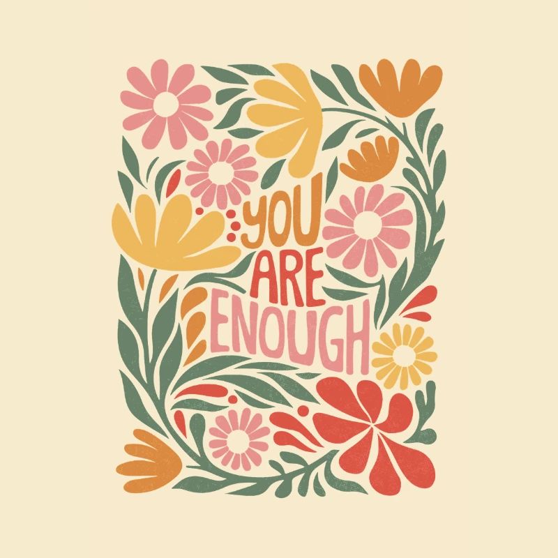 Positives Selbstliebe Boho-Blumendesign