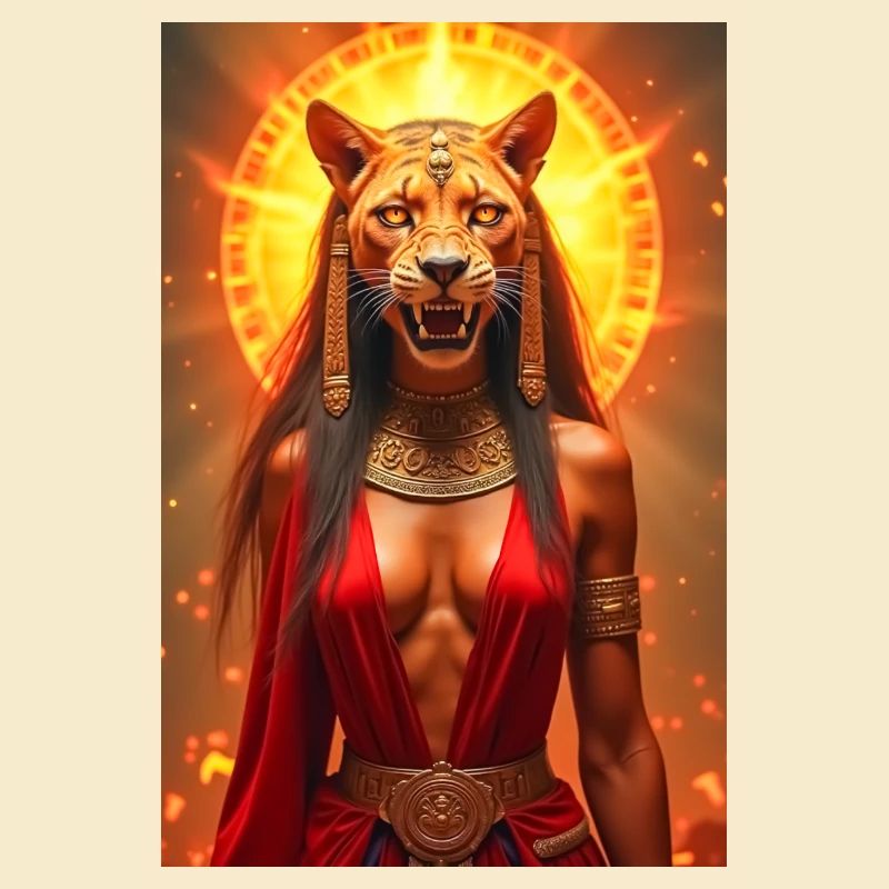 Sekhmet, lion-headed war goddess, standing