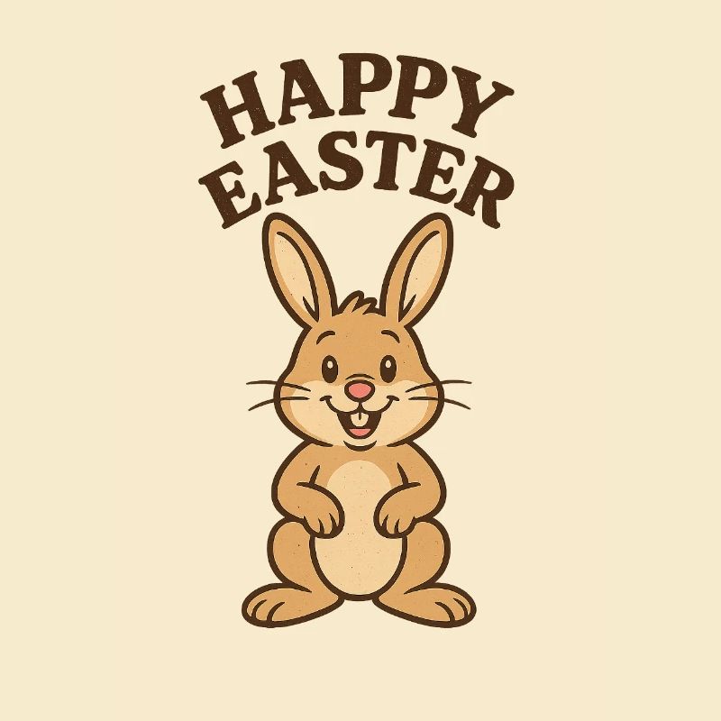 Osterhase mit Happy Easter, Osterhase