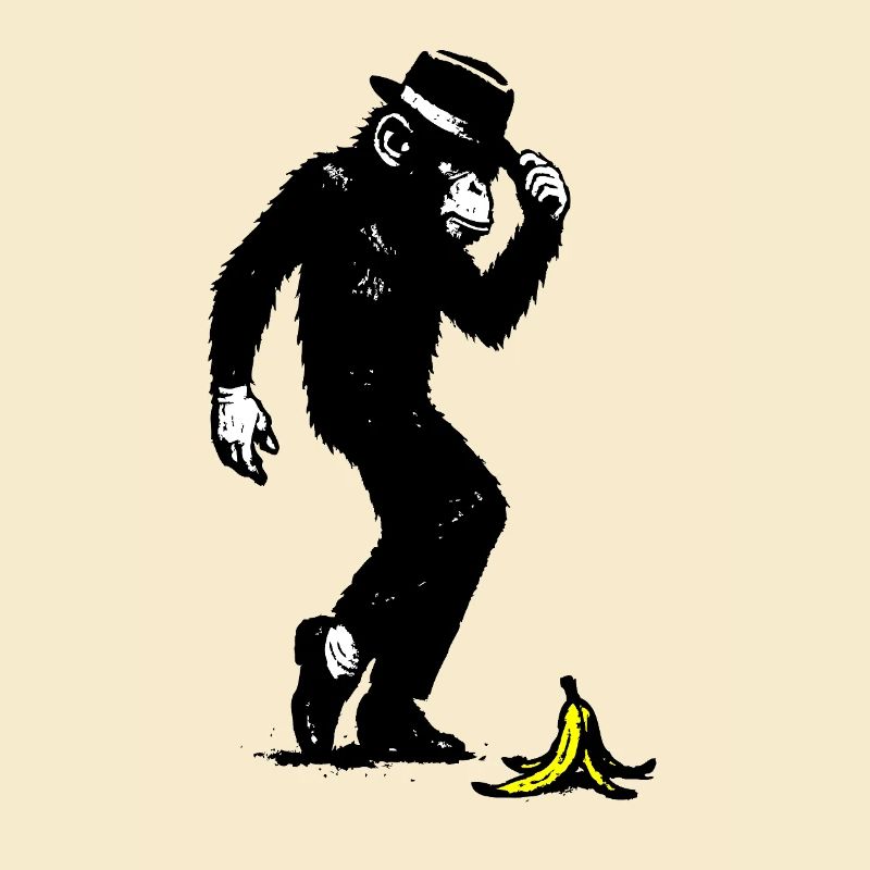 Monkey with hat and banana