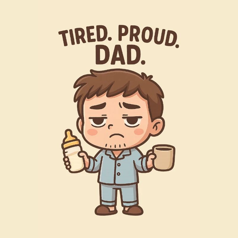 Müde. Stolz. Papa.