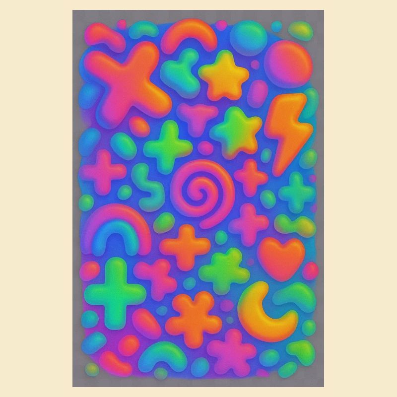 Neon Overload – Überlappende 3D Pop-Art Explosion