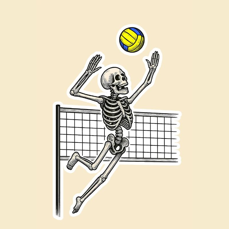 Volleyball Skeleton Spike