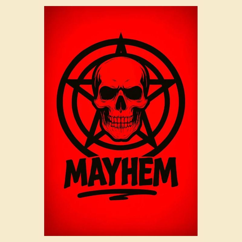 Mayhem Letters&Skull Logo