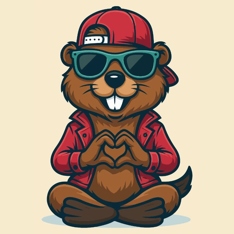 Cooler Herz-Biber