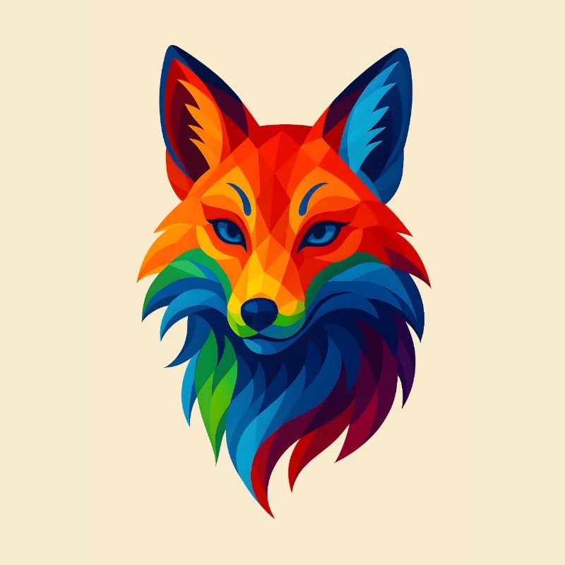 WPAP Stil Tiere - Kitsune Fuchsgeist