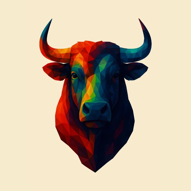 WPAP Polygon Style Animals - Bull Portrait