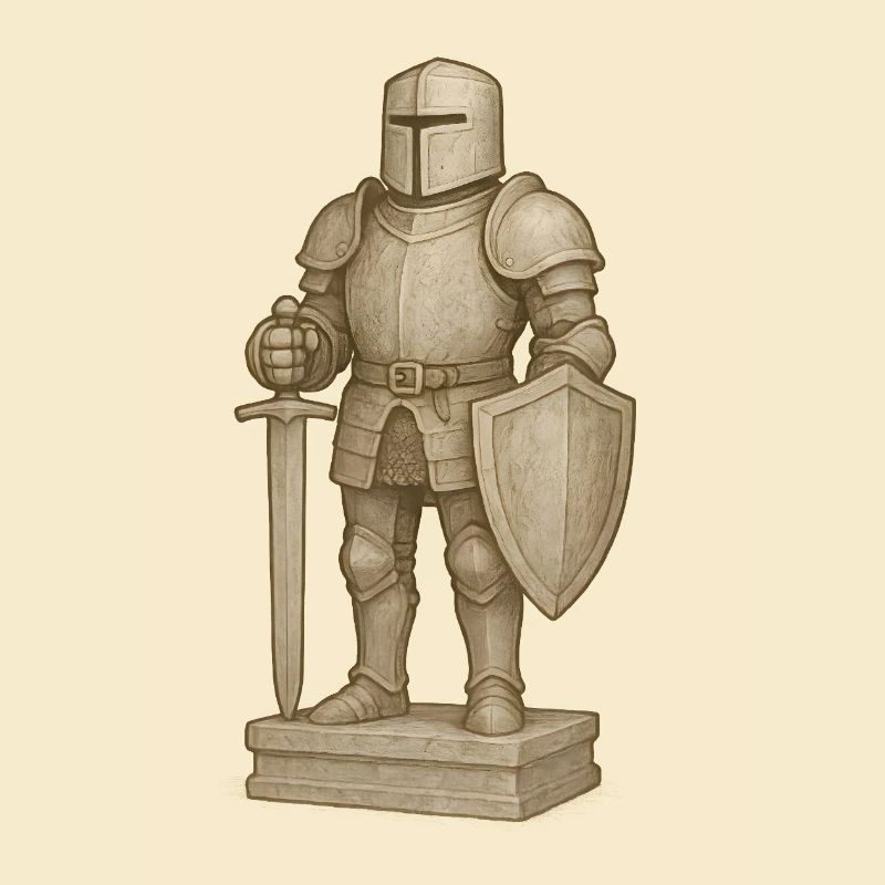 Ritterliche Samurai-Figur im Stone-Style