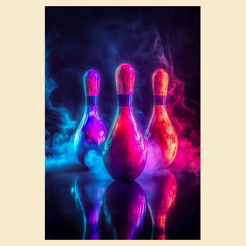 Neon Glow Bowling Pins
