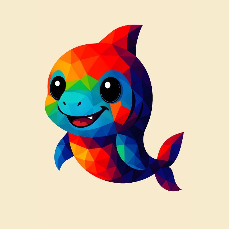 WPAP Polygon Kawaii Style Animals