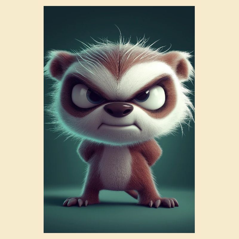 Grumpy Cartoon Sloth Attitude