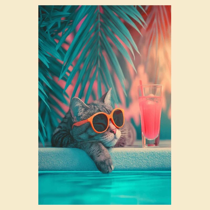 Coole Katze am Pool