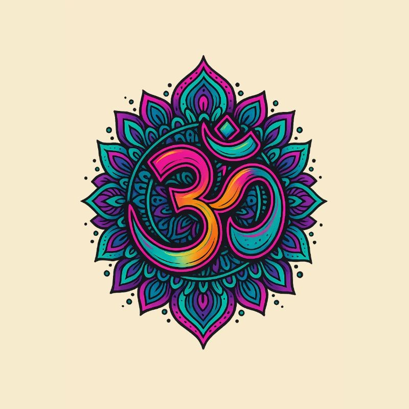 Psychedelisches Om Goa Mandala