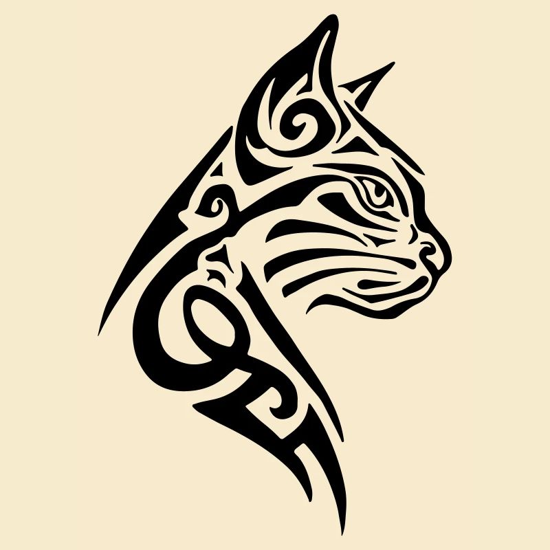 Cat Tribal Tattoo
