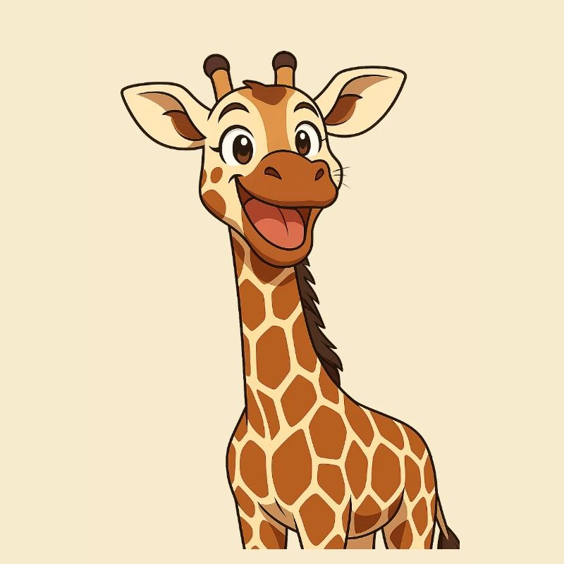Girafe heureuse avec une expression souriante