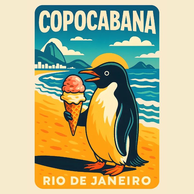 Copocabana Pingouin Rio Affiche