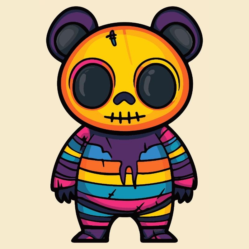 Panda Halloween Comic Lustig