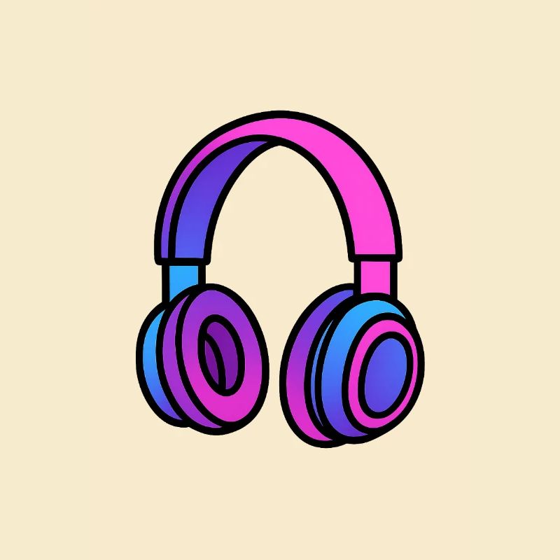 Neon Gradient Kopfhörer Illustration