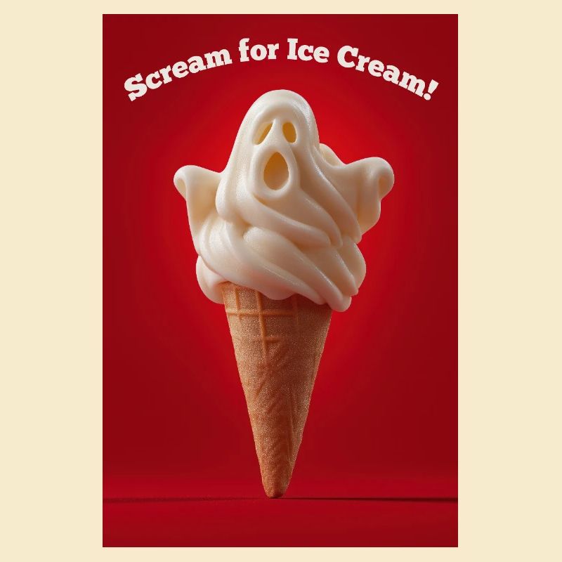 Ghostly Scream IceCream Cone
