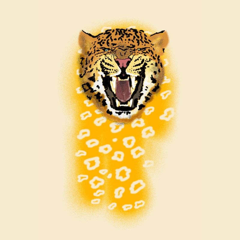 Brüllender Leopard