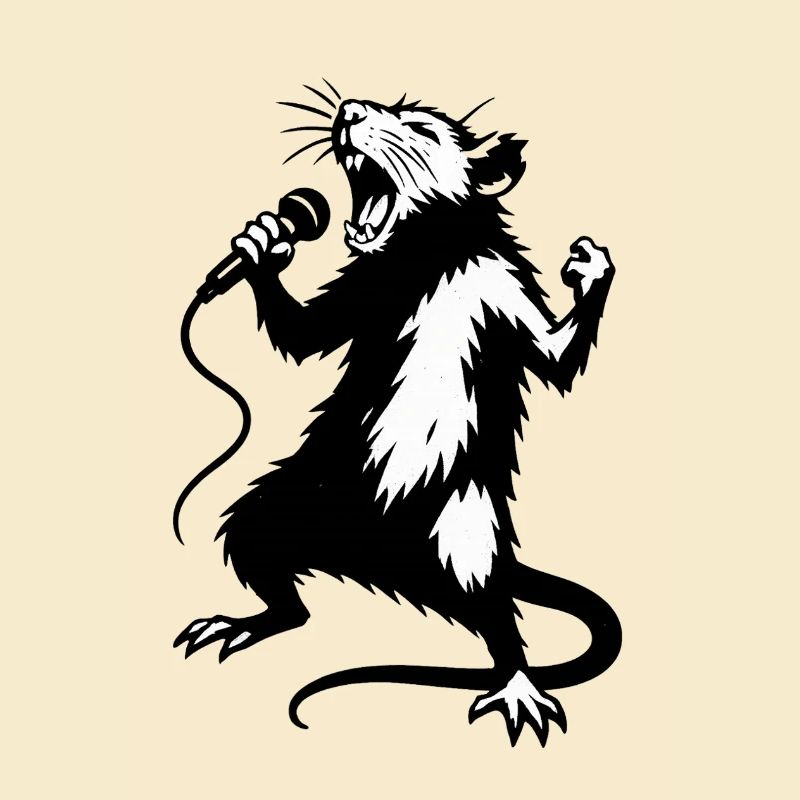 Ratten-Sänger mit Mikrofon