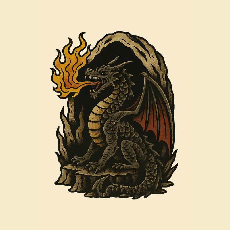 Flammender Drache