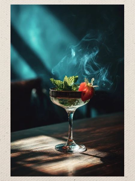 Rauchiger Minz-Zitrus-Cocktail