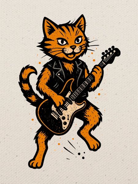 Orange Katze macht krach