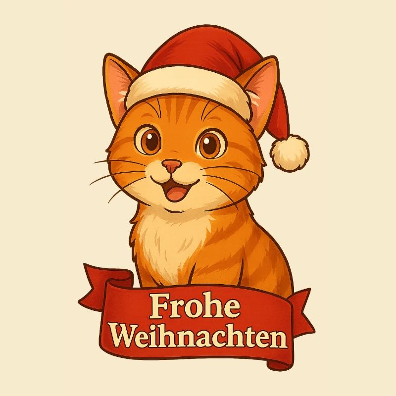 Katzenweihnachtskater mit Santa-Hut