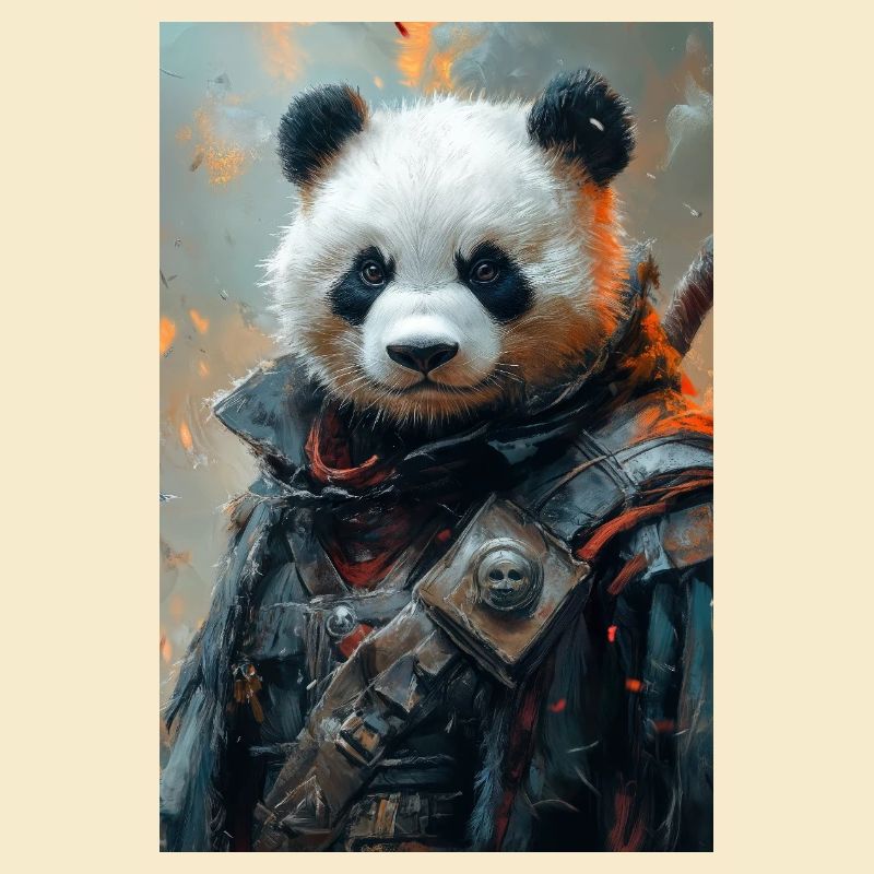Illustration eines humanoiden Pandas