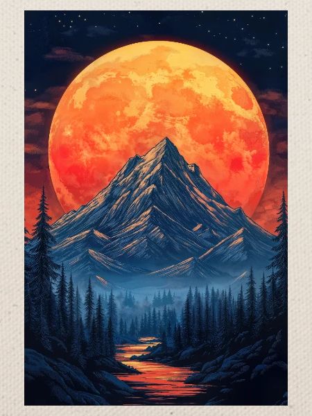 Illustration einer Gebirgslandschaft